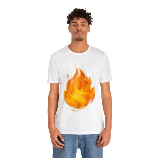 Unisex Jersey T-Shirt - Burning Flame (Express Delivery Available for USA Customers)