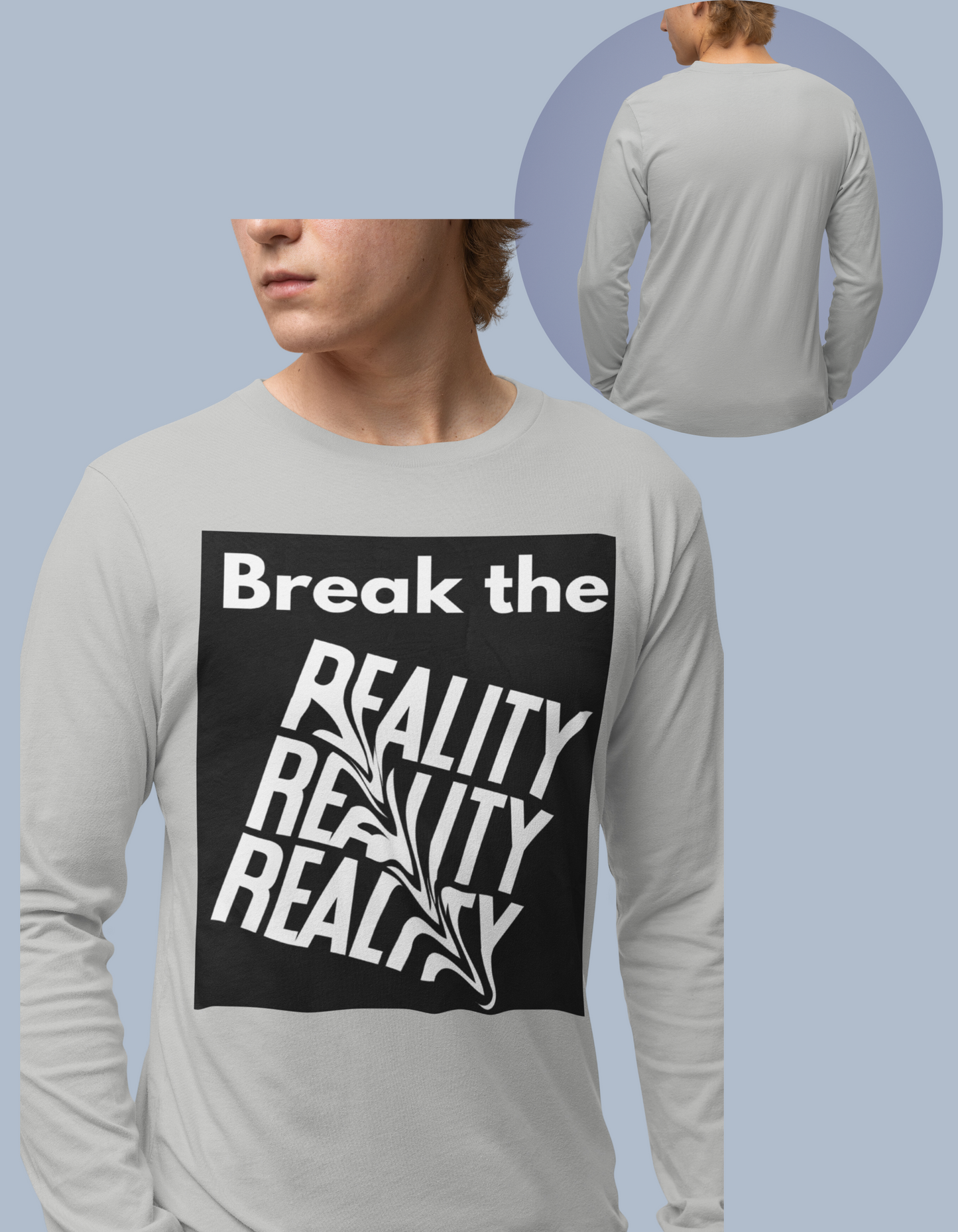 Break the Reality Background Men's Long Sleeve T-Shirt