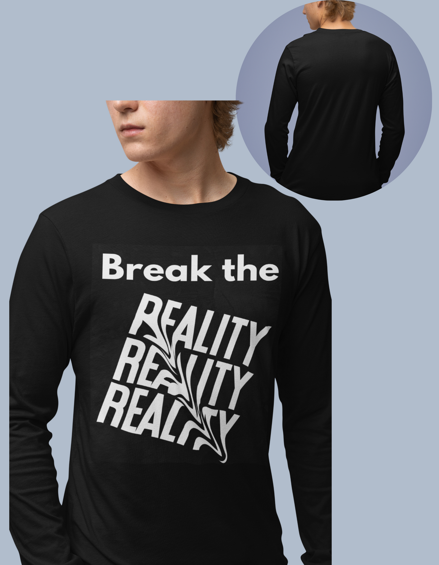 Break the Reality Background Men's Long Sleeve T-Shirt
