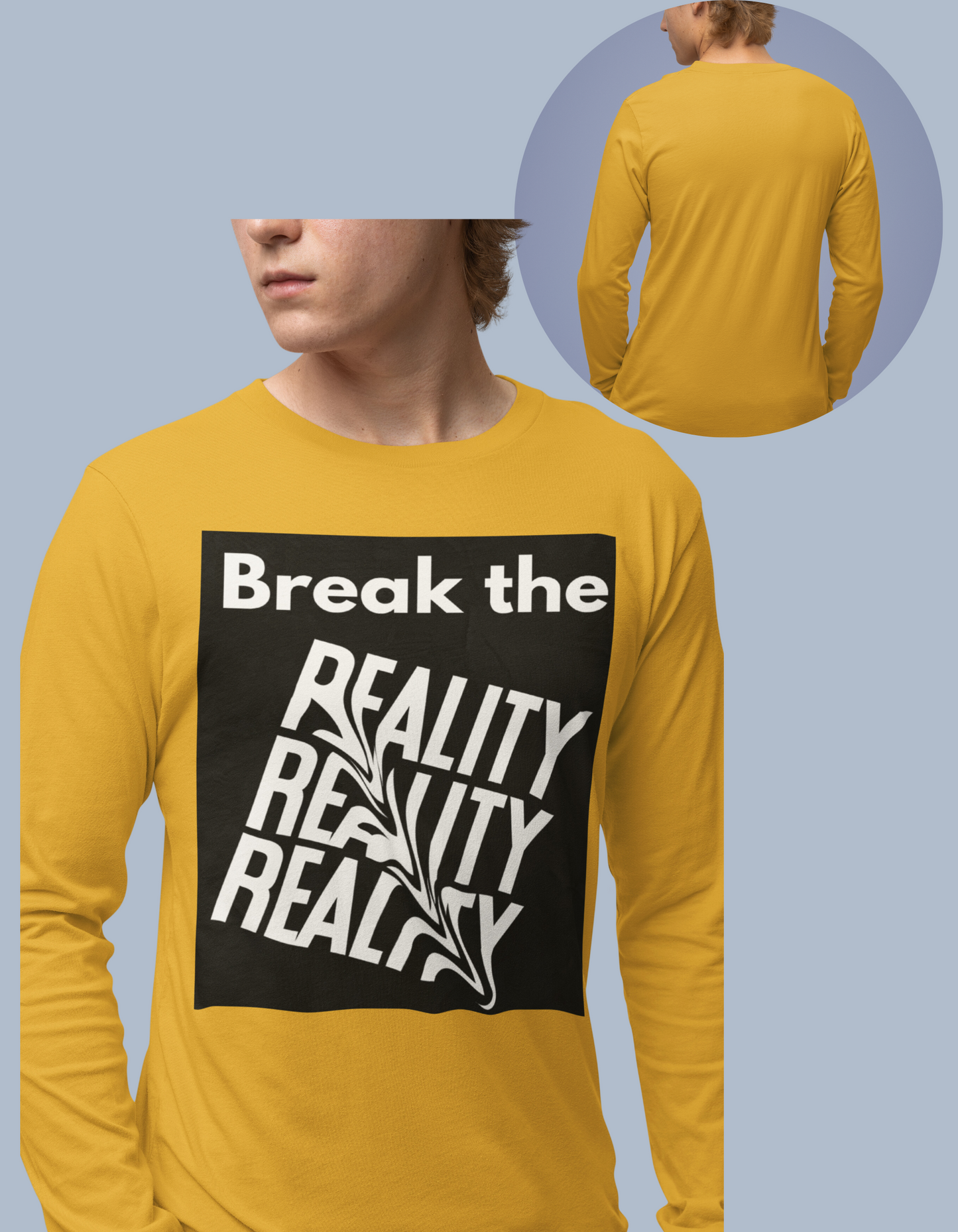 Break the Reality Background Men's Long Sleeve T-Shirt