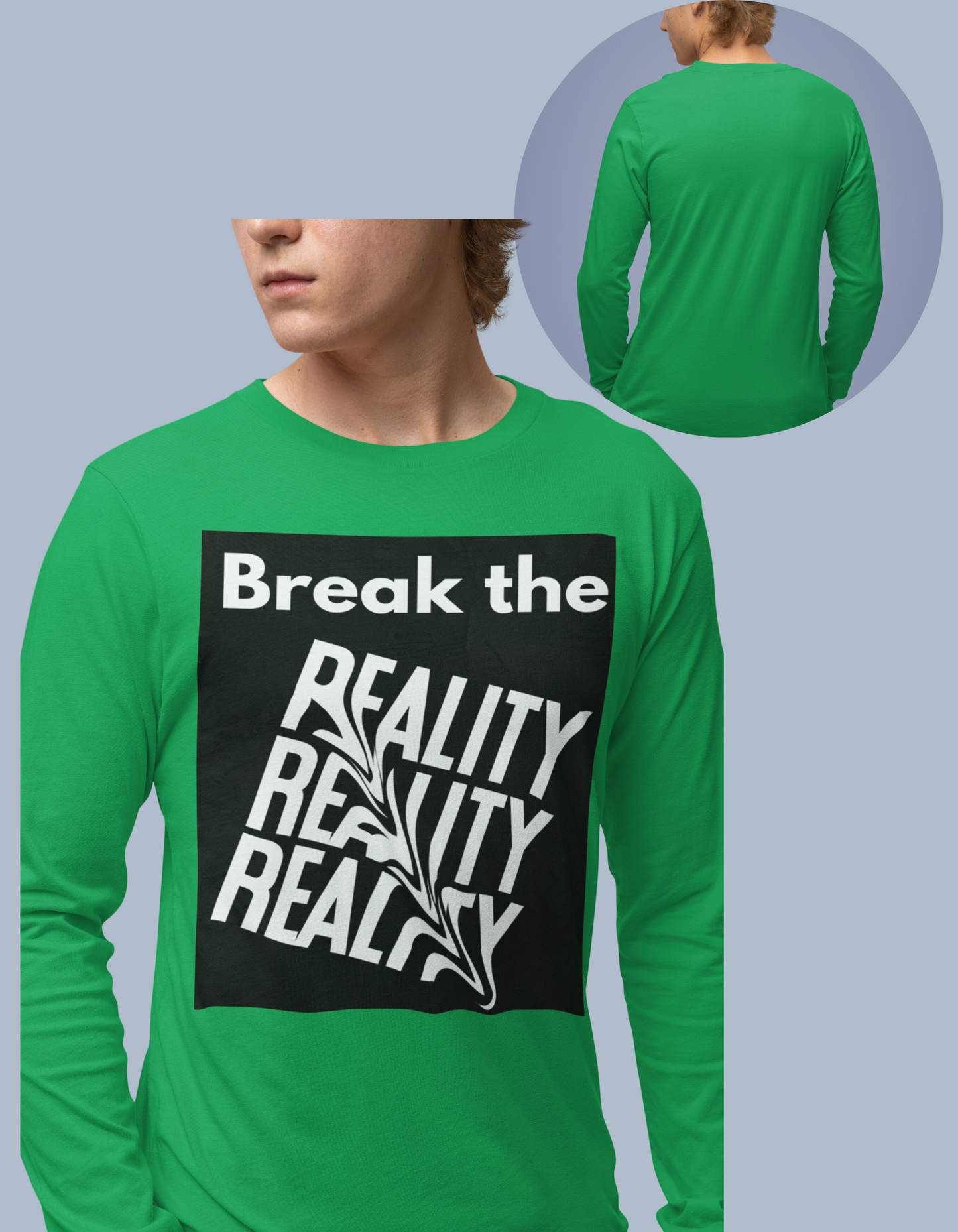Break the Reality Background Men's Long Sleeve T-Shirt