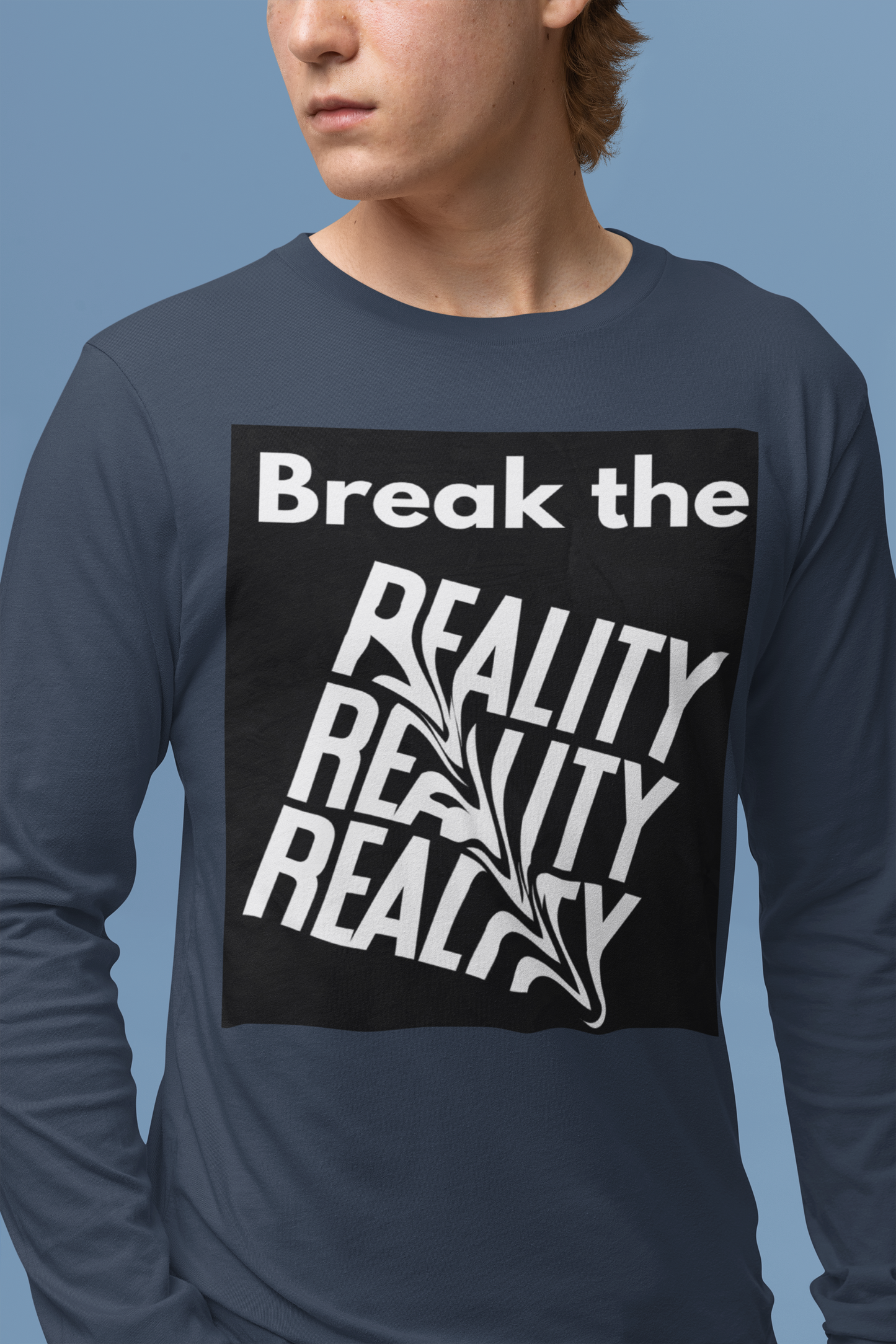 Break the Reality Background Men's Long Sleeve T-Shirt