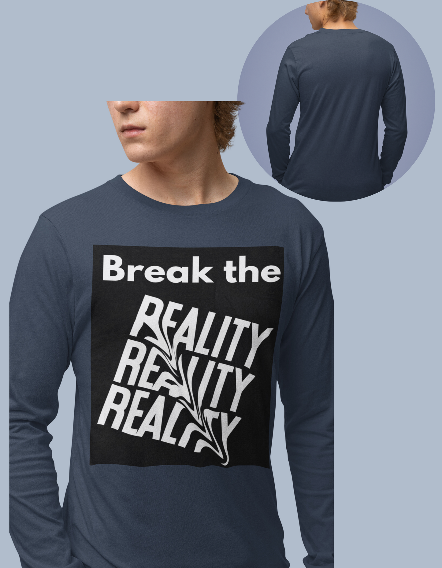 Break the Reality Background Men's Long Sleeve T-Shirt