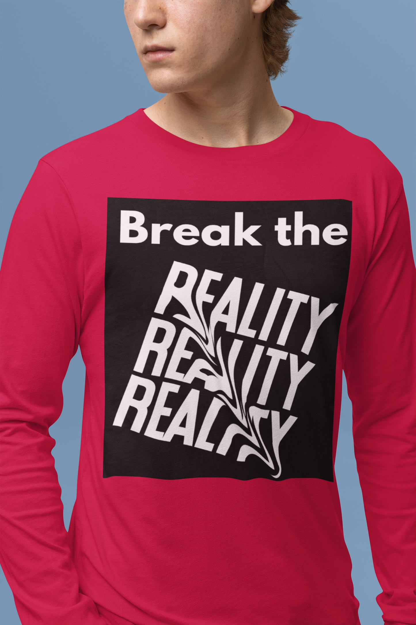 Break the Reality Background Men's Long Sleeve T-Shirt