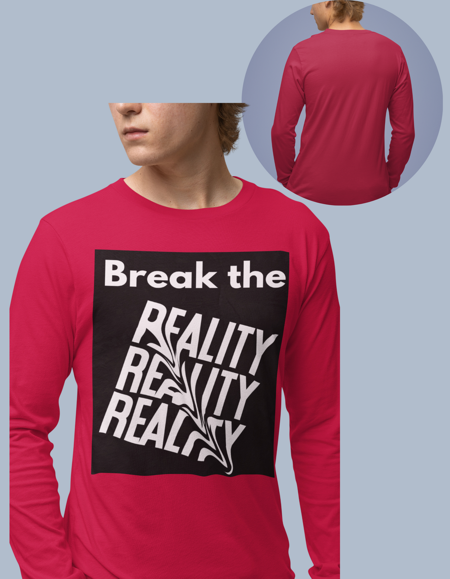 Break the Reality Background Men's Long Sleeve T-Shirt