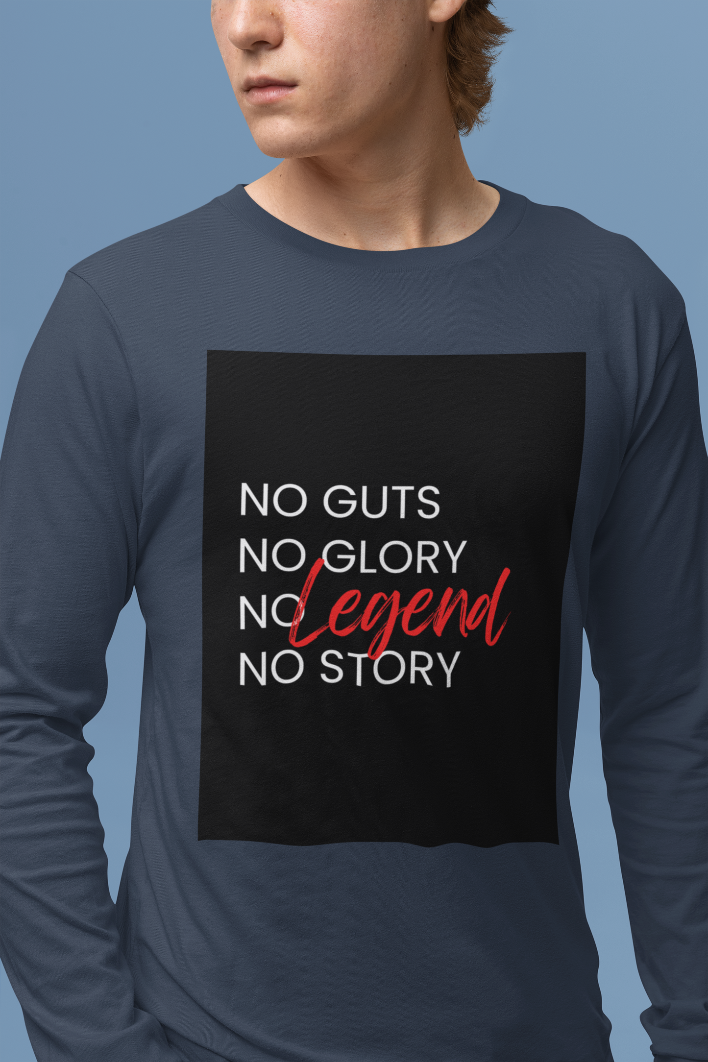 No Guts No Glory Background Men's Long Sleeve T-Shirt