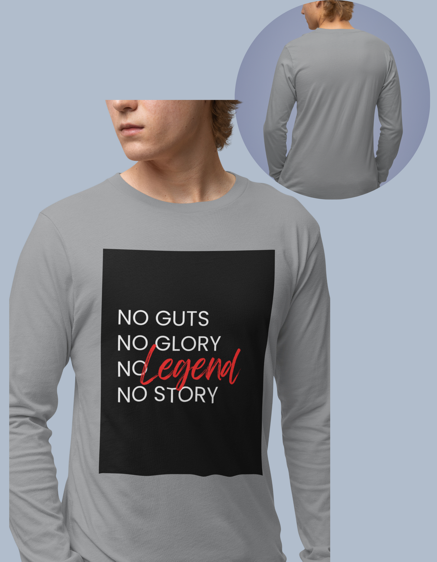 No Guts No Glory Background Men's Long Sleeve T-Shirt