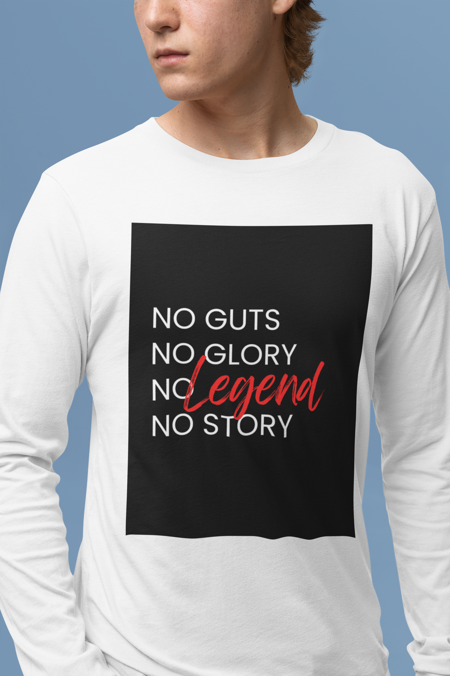 No Guts No Glory Background Men's Long Sleeve T-Shirt