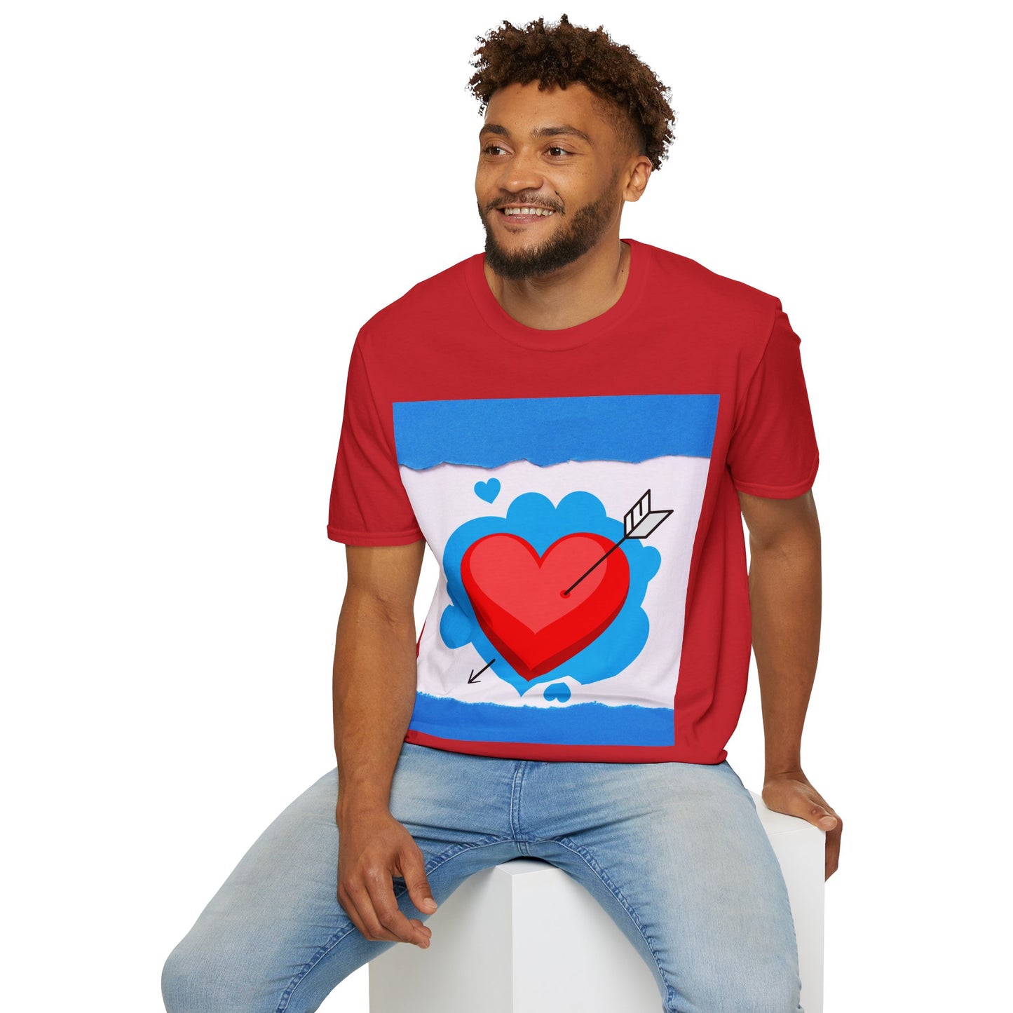 Unisex Softstyle T-Shirt - Bluewave Arrowstruck on Heart