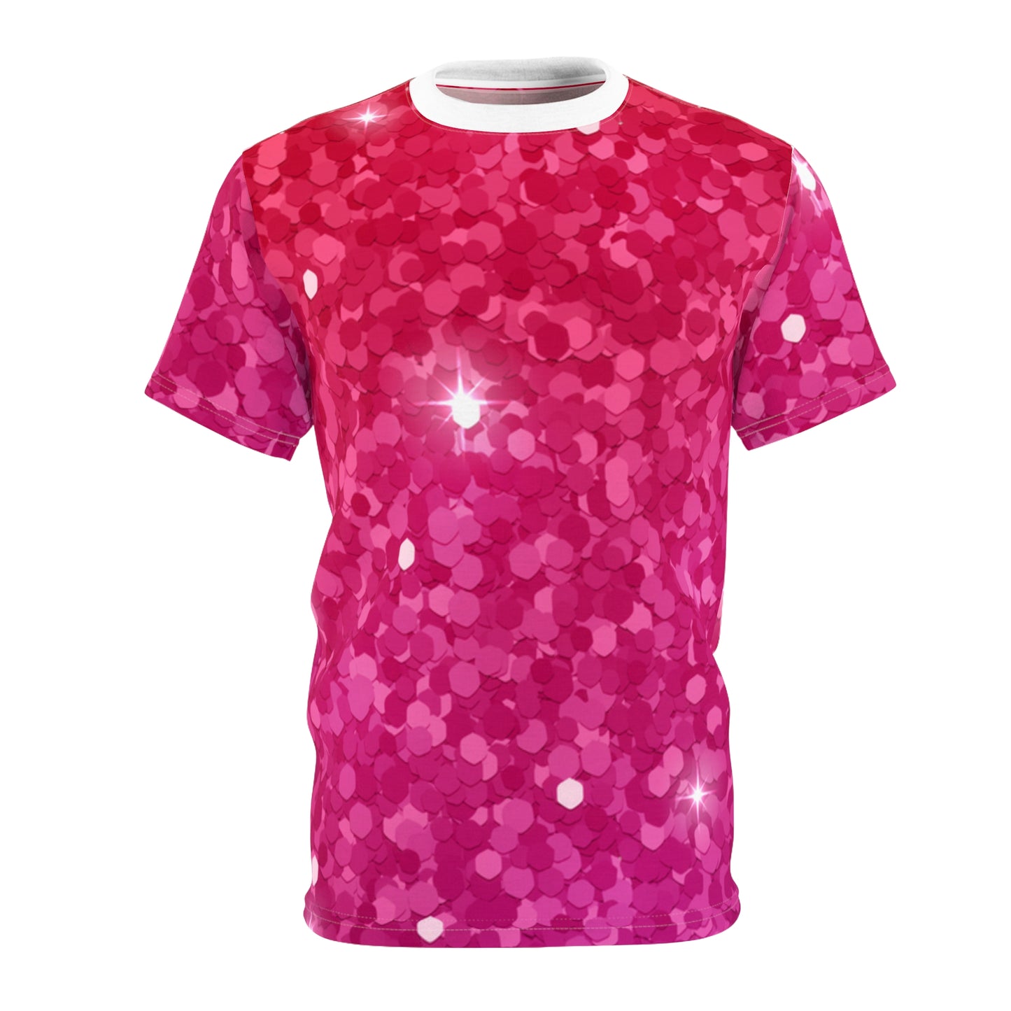 Unisex Cut & Sew Tee - Pink Red Blazzing Glitter (AOP)