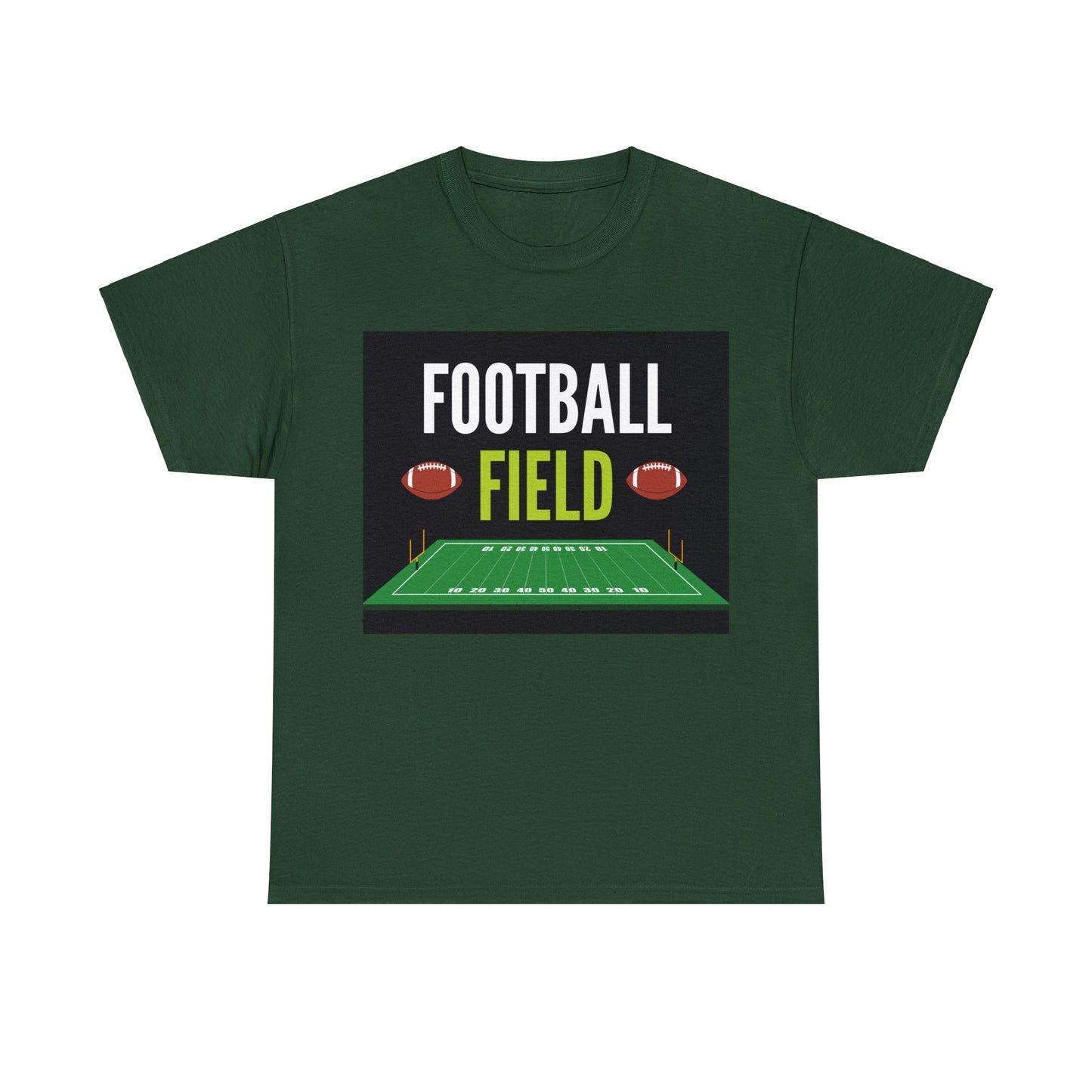 Unisex Heavy Cotton T-Shirt - American Football Field (Express Delivery Available for USA Customers)