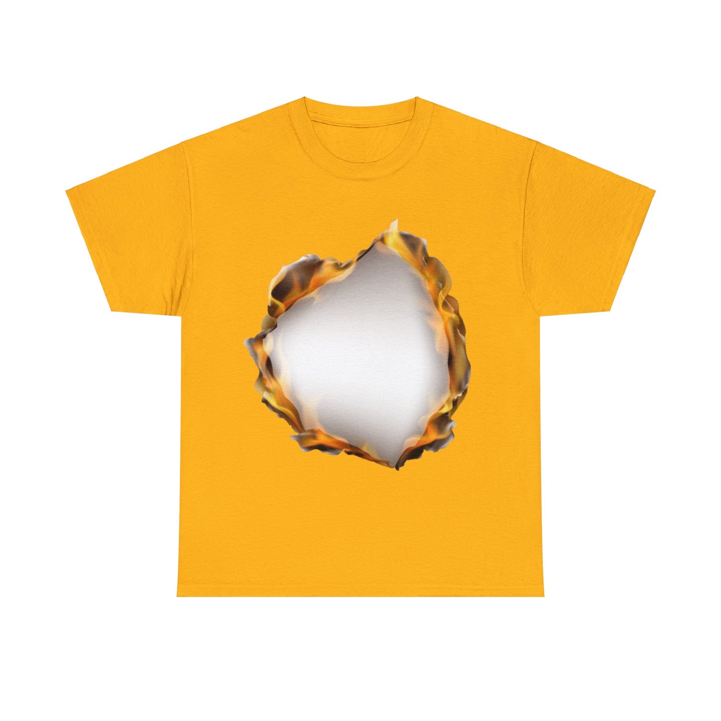 Unisex Heavy Cotton T-Shirt - Burnt Flame Hole (Express Delivery Available for USA Customers)