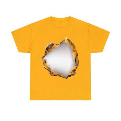 Unisex Heavy Cotton T-Shirt - Burnt Flame Hole (Express Delivery Available for USA Customers)