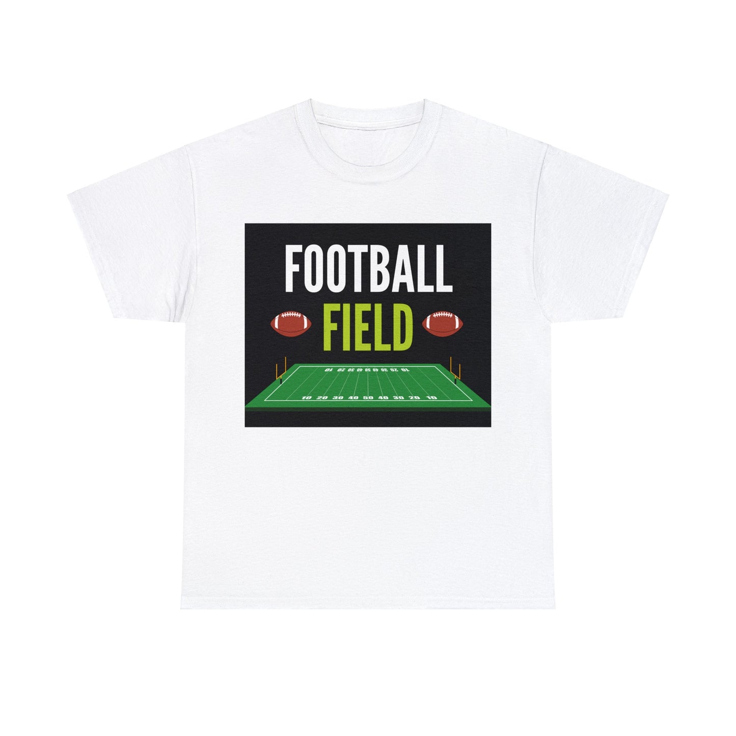 Unisex Heavy Cotton T-Shirt - American Football Field (Express Delivery Available for USA Customers)