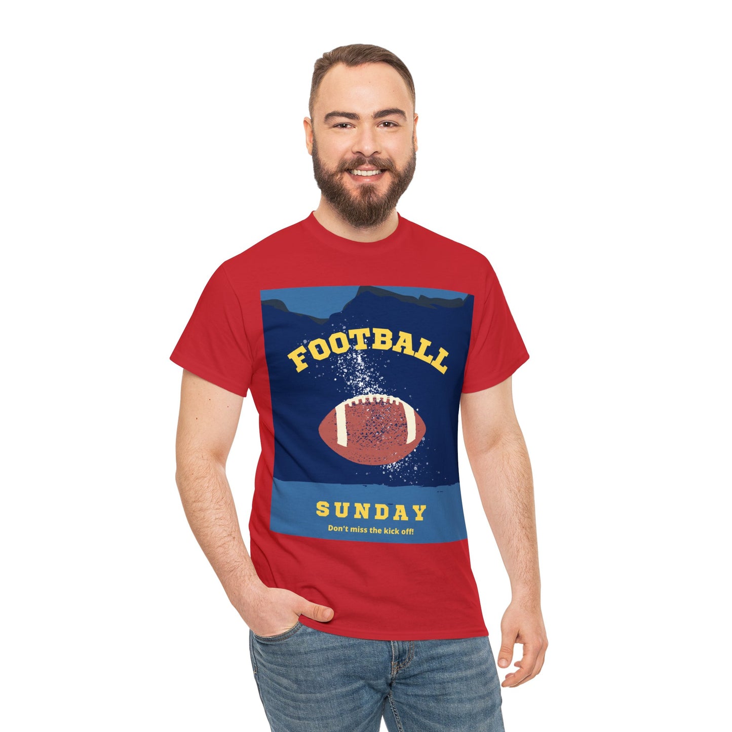 Unisex Heavy Cotton T-Shirt - Don't Miss the Kickoff Football Sunday (Express Delivery Available for USA Customers)