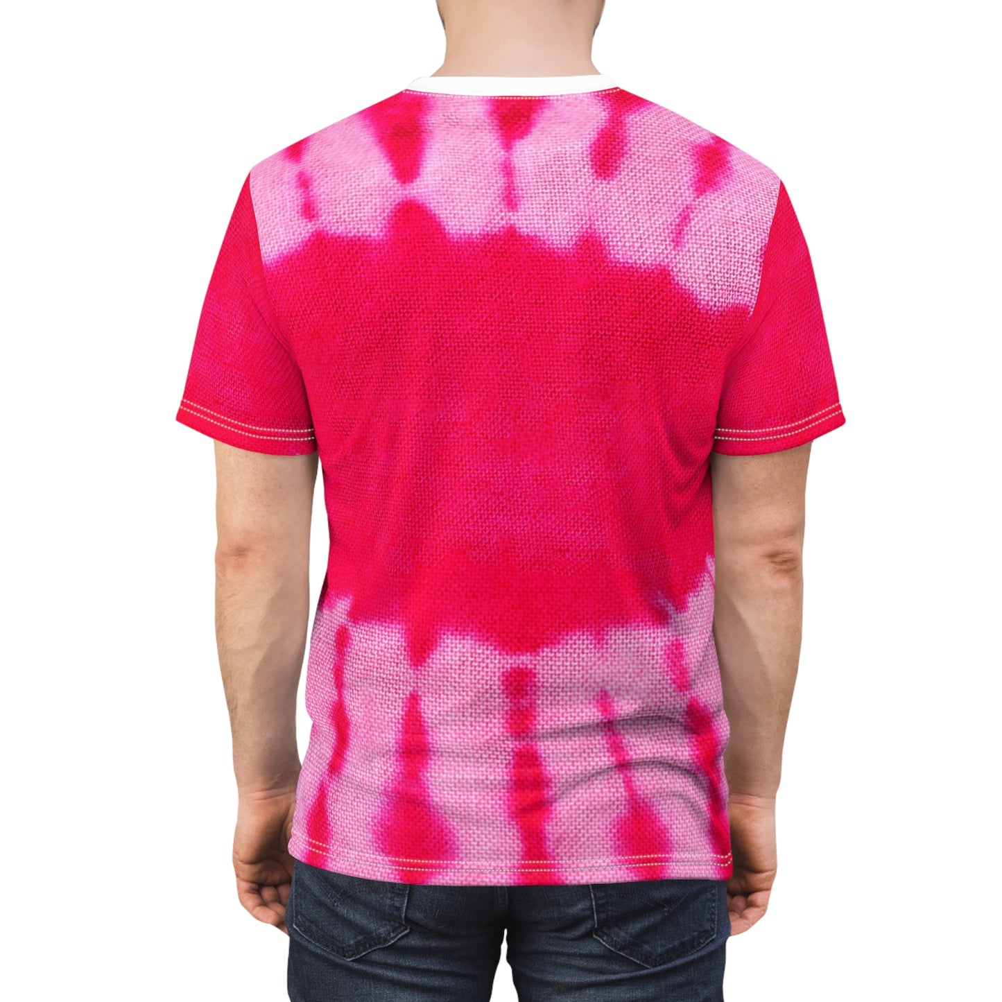 Unisex Cut & Sew Tee - Stylish Tie Dye Pink and Rose (AOP)