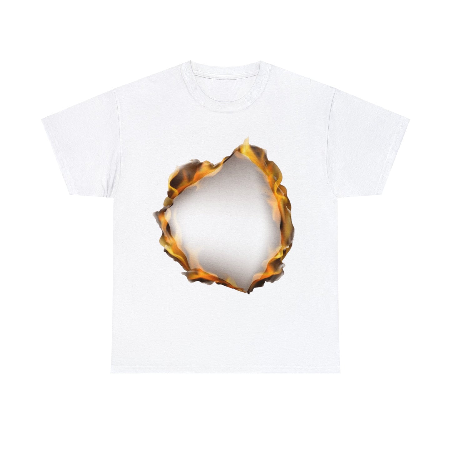 Unisex Heavy Cotton T-Shirt - Burnt Flame Hole (Express Delivery Available for USA Customers)