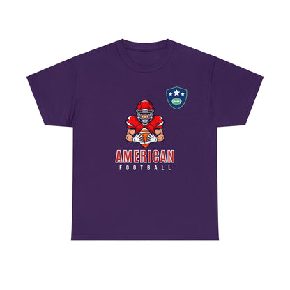 Unisex Heavy Cotton T-Shirt - American Football With Stars Badge (Express Delivery Available for USA Customers)