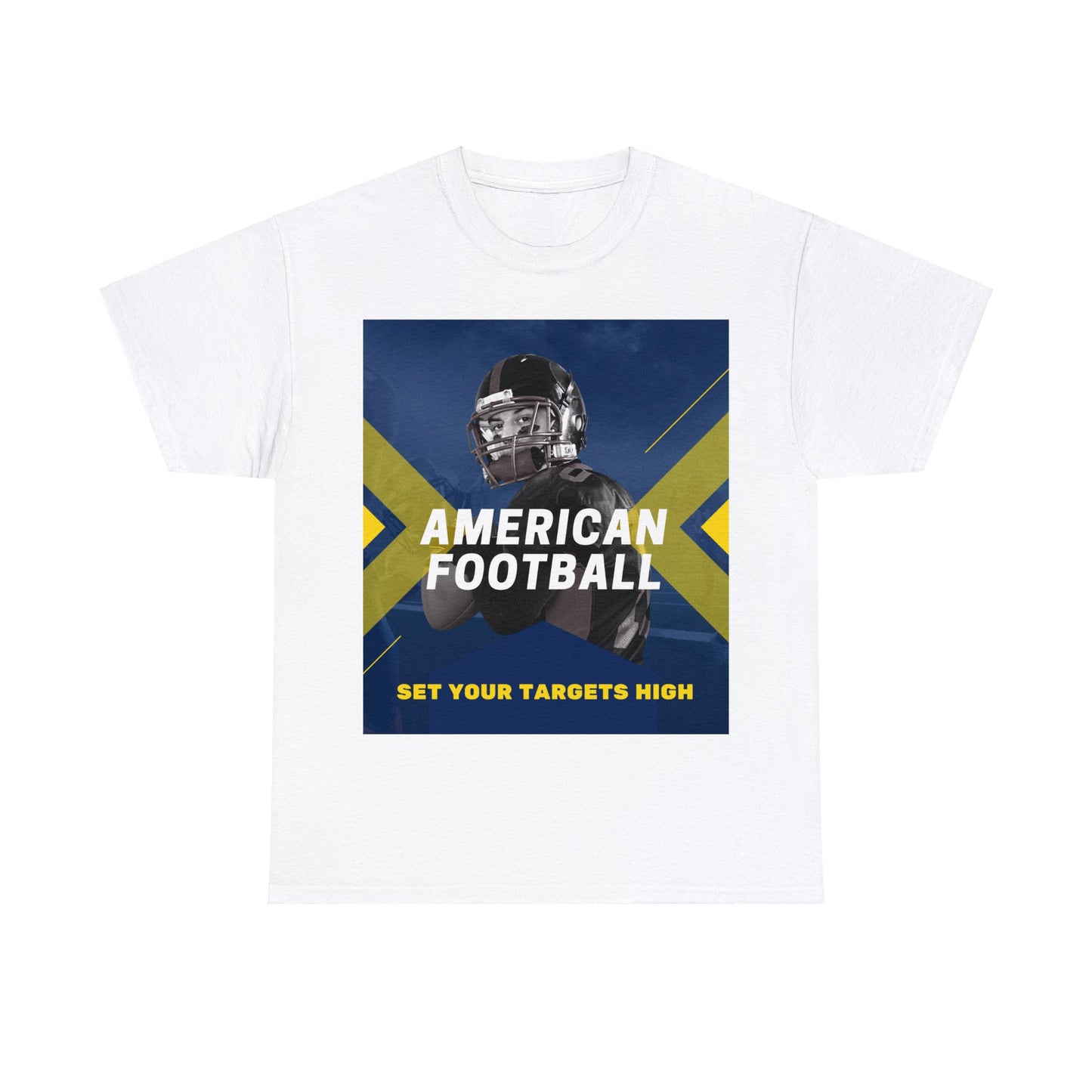 Unisex Heavy Cotton T-Shirt - American Football Set Your Targets High (Express Delivery Available for USA Customers)