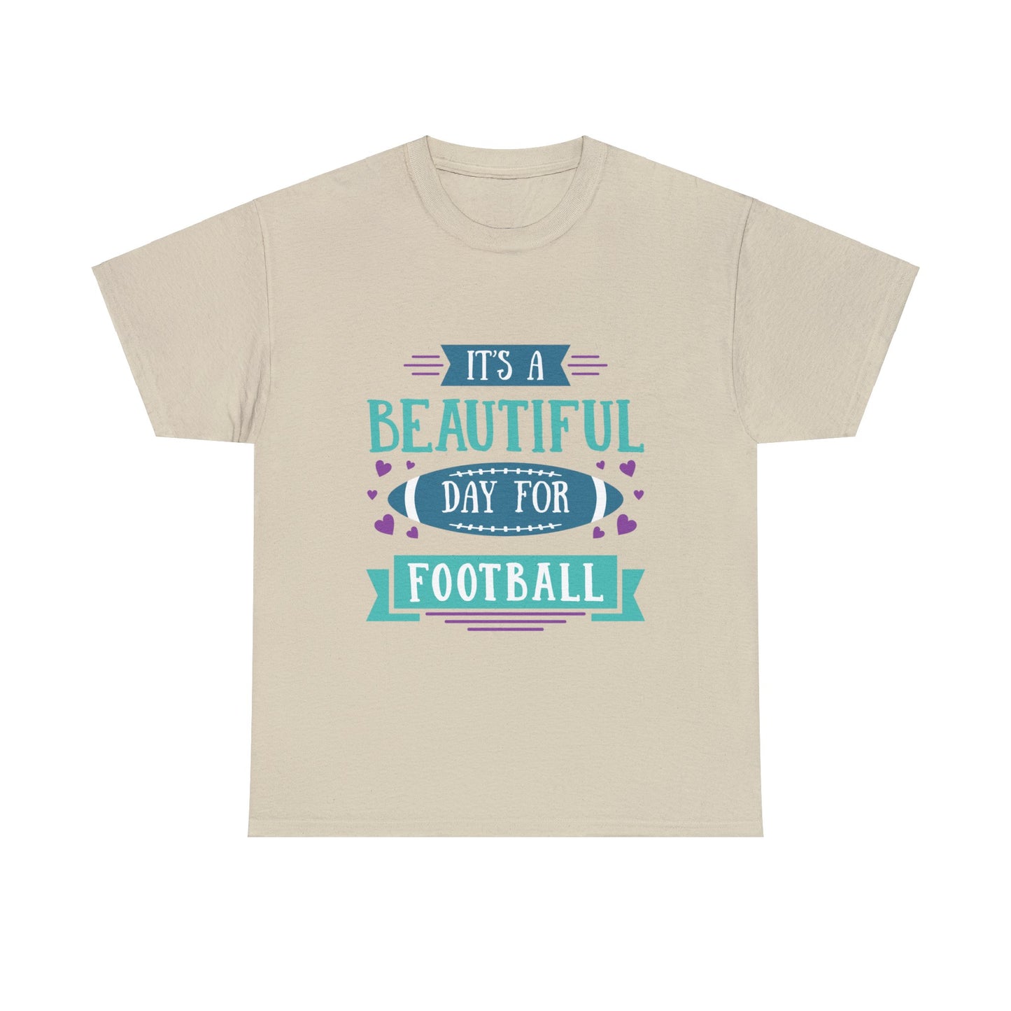 Unisex Heavy Cotton T-Shirt - It's a Beautiful Day for Football (Express Delivery Available for USA Customers)