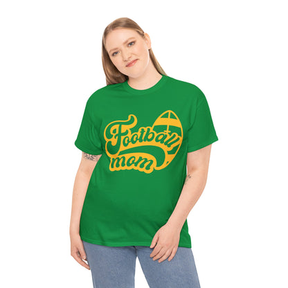 Womens Heavy Cotton T-Shirt - Football Mom Relaxed Vibes (Express Delivery Available for USA Customers)