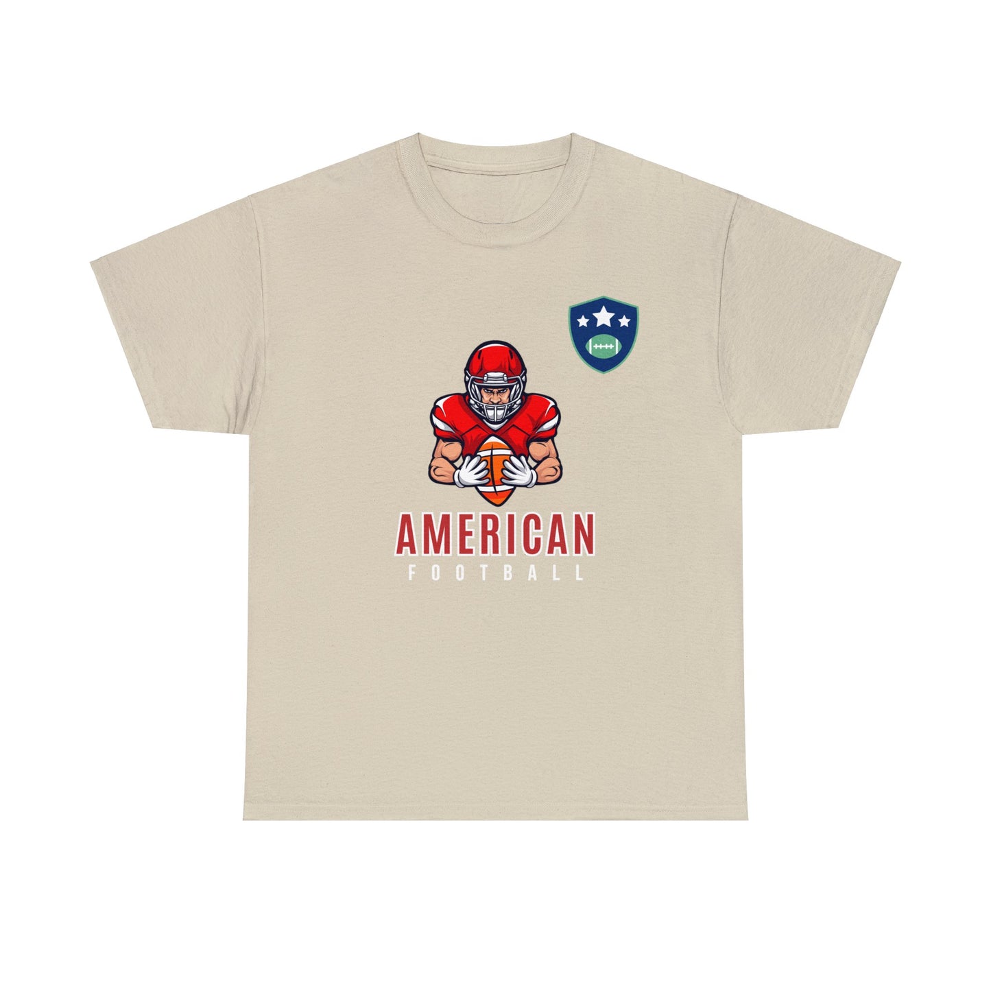 Unisex Heavy Cotton T-Shirt - American Football With Stars Badge (Express Delivery Available for USA Customers)