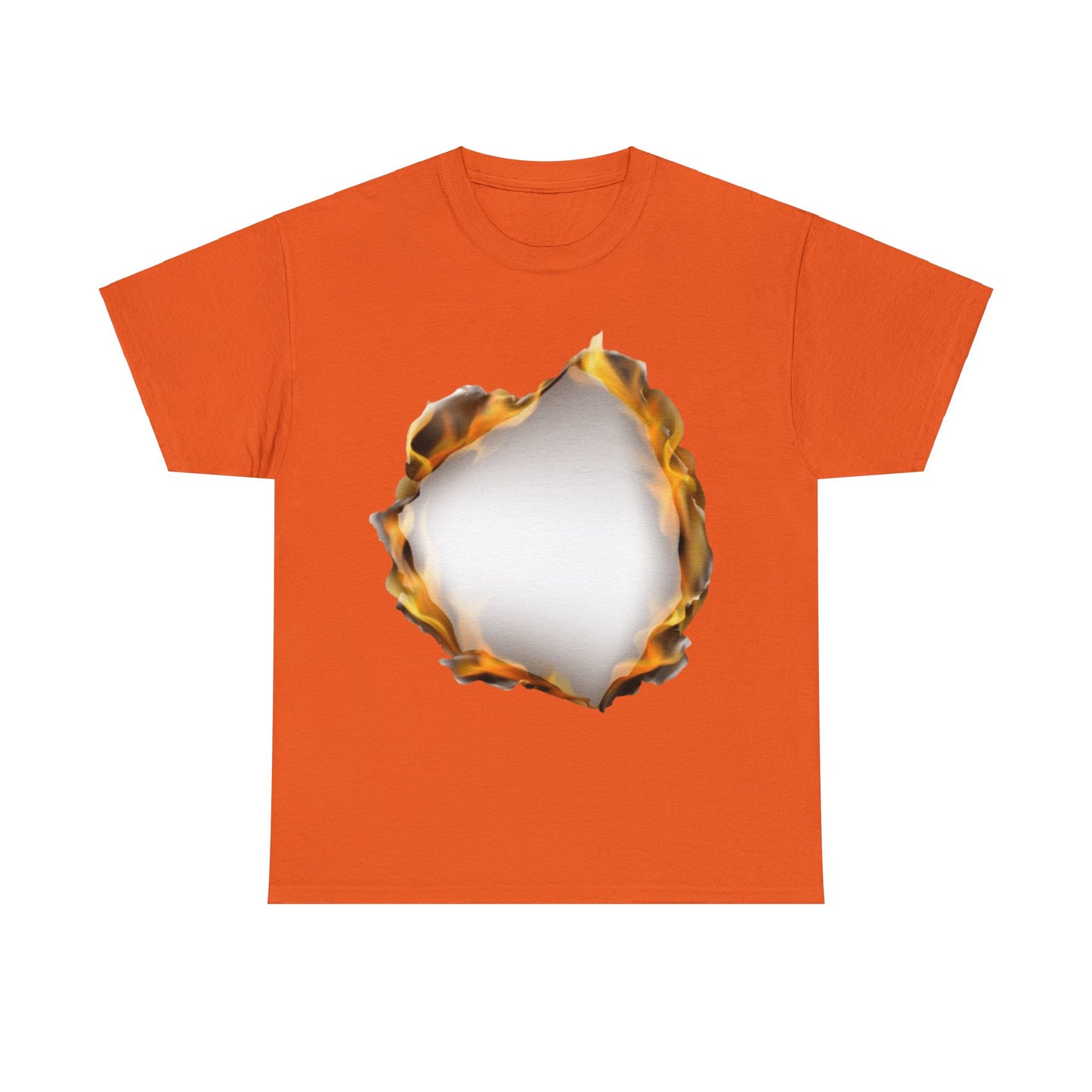 Unisex Heavy Cotton T-Shirt - Burnt Flame Hole (Express Delivery Available for USA Customers)