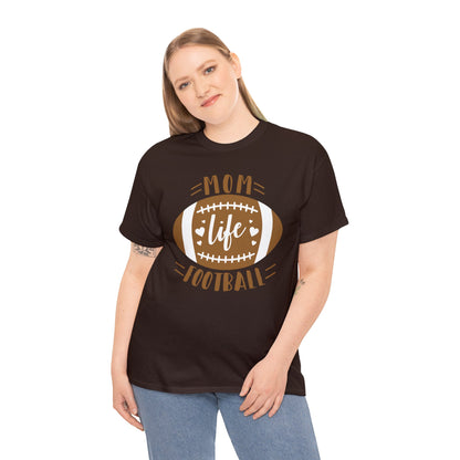 Womens Heavy Cotton T-Shirt - Mom Life Football (Express Delivery Available for USA Customers)