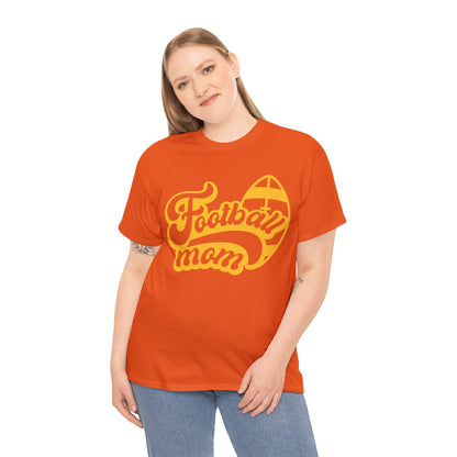 Womens Heavy Cotton T-Shirt - Football Mom Relaxed Vibes (Express Delivery Available for USA Customers)