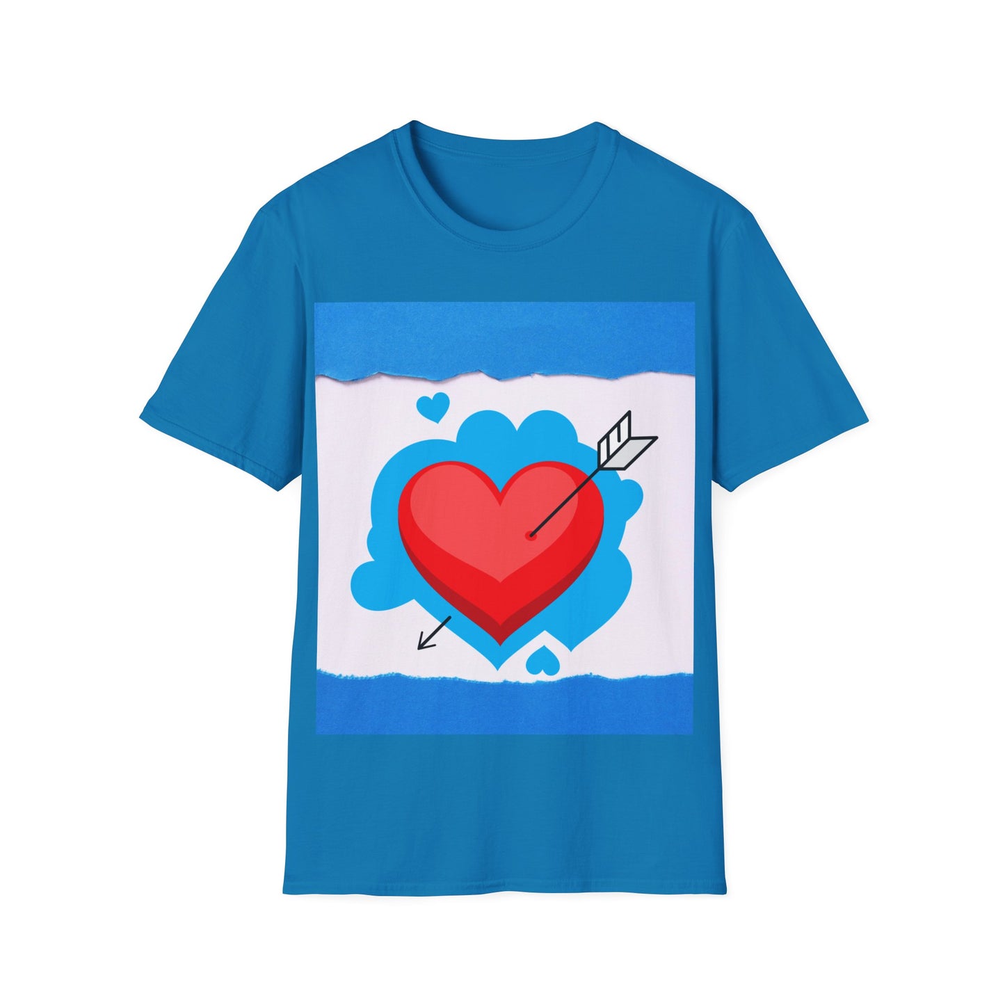 Unisex Softstyle T-Shirt - Bluewave Arrowstruck on Heart