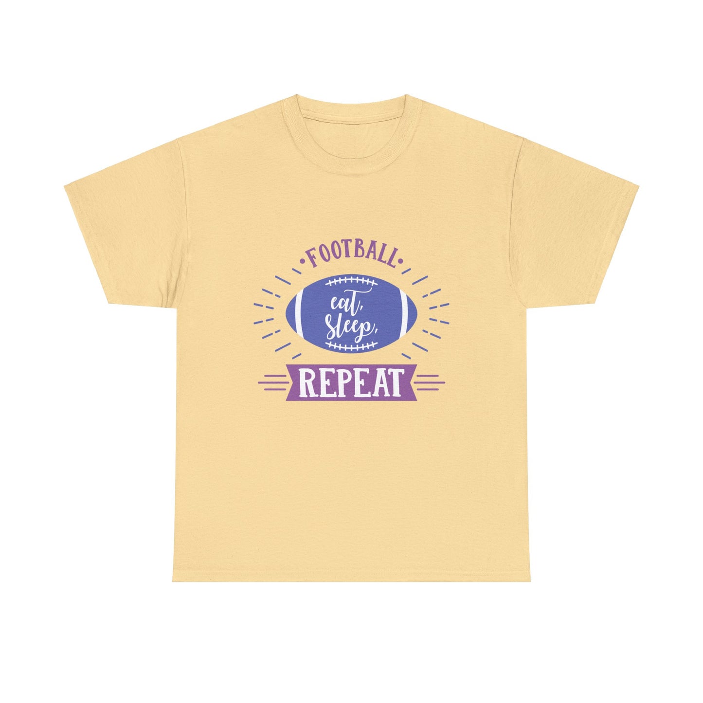 Unisex Heavy Cotton T-Shirt - Football Eat Sleep Repeat (Express Delivery Available for USA Customers)