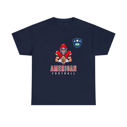 Unisex Heavy Cotton T-Shirt - American Football With Stars Badge (Express Delivery Available for USA Customers)