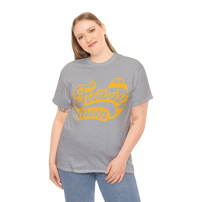 Womens Heavy Cotton T-Shirt - Football Mom Relaxed Vibes (Express Delivery Available for USA Customers)