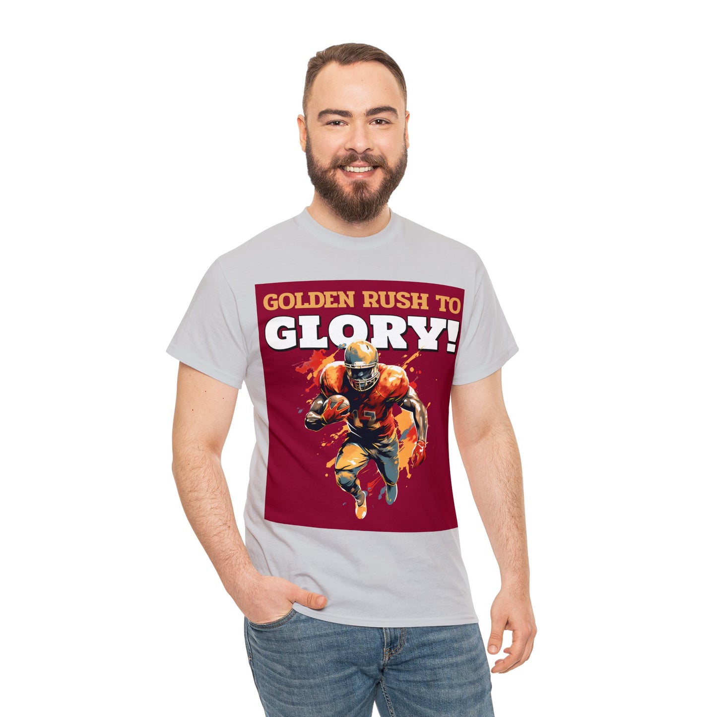 Unisex Heavy Cotton T-Shirt - Golde Rush to Glory (Express Delivery Available for USA Customers)