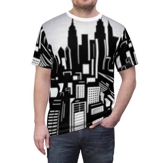 Unisex Cut & Sew Tee - USA Big City (AOP)