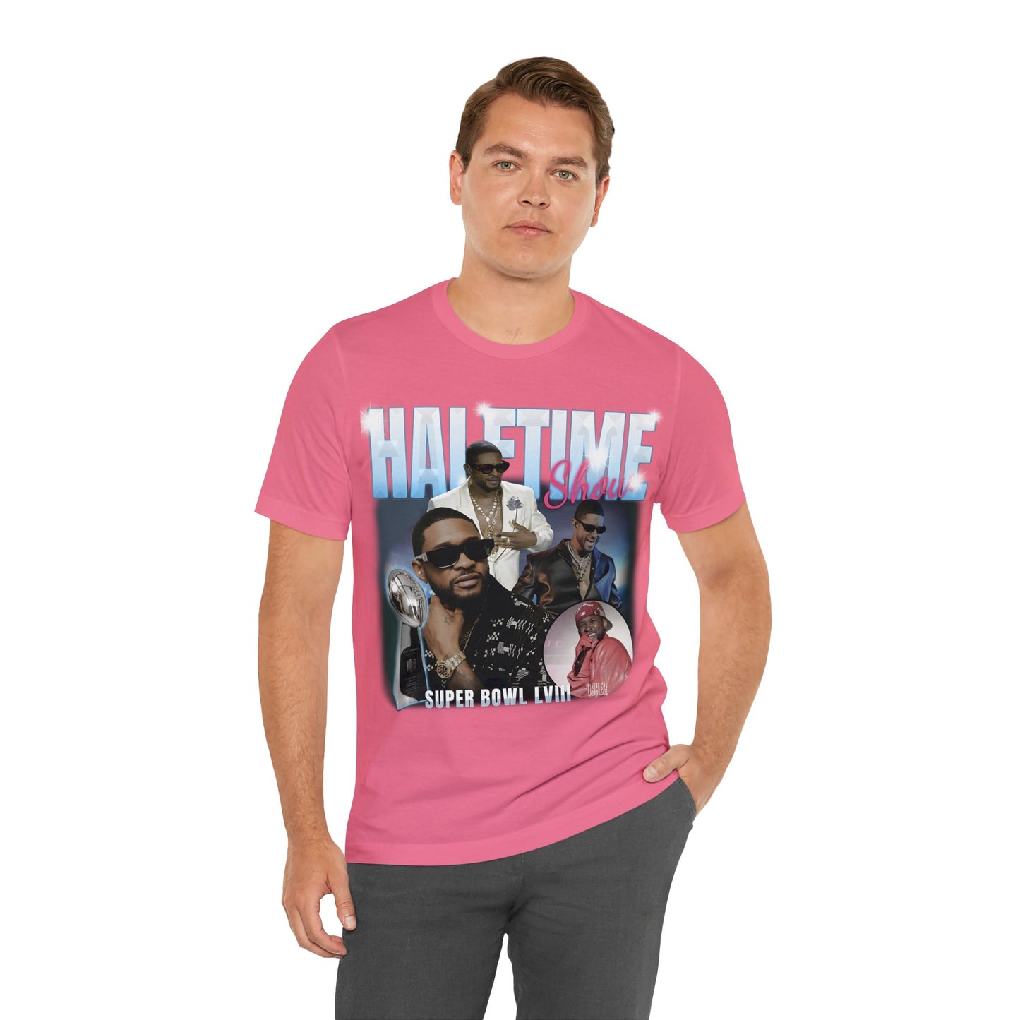 Usher Half Time Show LVIII Graphics Unisex T-Shirt (Express Delivery Available for USA Customers)