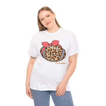 Womens Heavy Cotton T-Shirt - Hashtag Football Mom (Express Delivery Available for USA Customers)