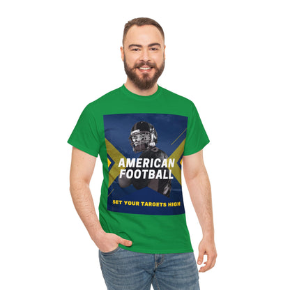 Unisex Heavy Cotton T-Shirt - American Football Set Your Targets High (Express Delivery Available for USA Customers)