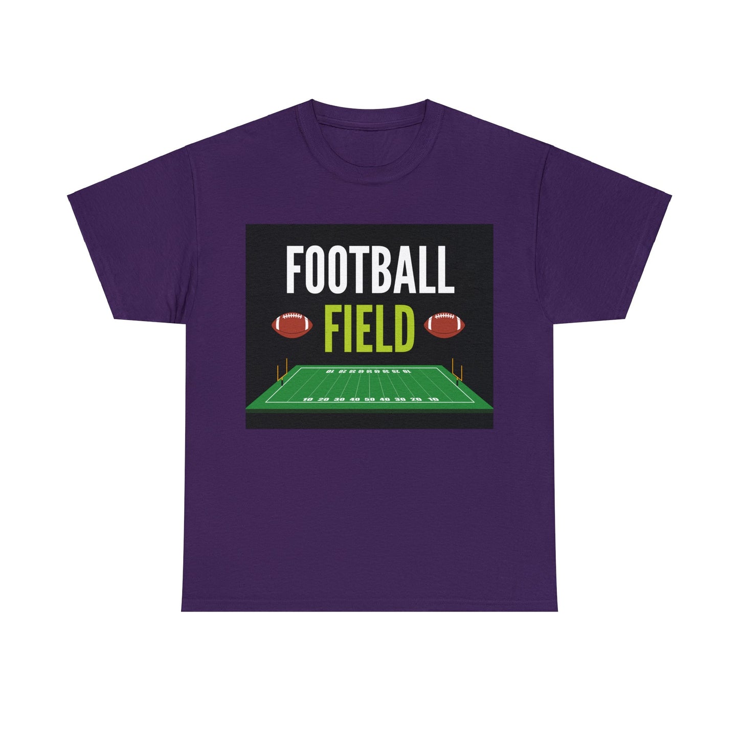 Unisex Heavy Cotton T-Shirt - American Football Field (Express Delivery Available for USA Customers)