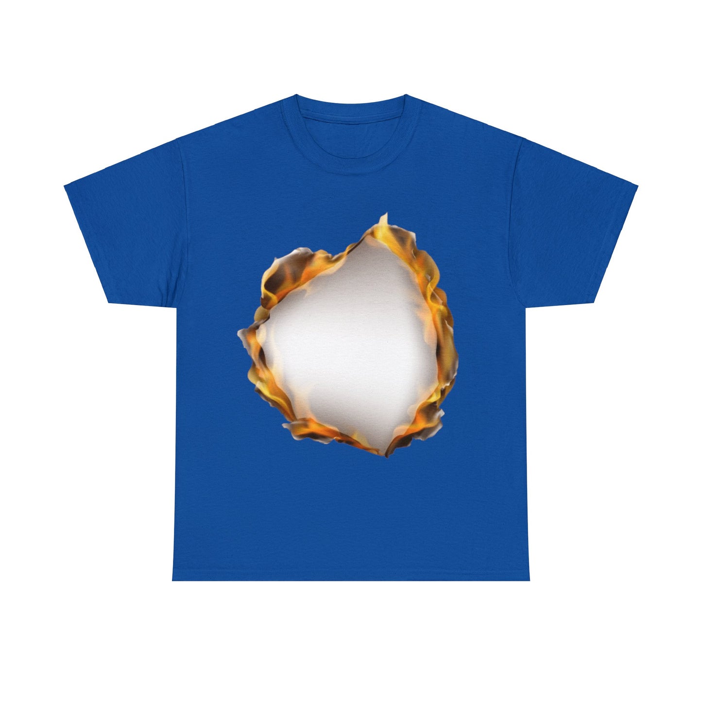 Unisex Heavy Cotton T-Shirt - Burnt Flame Hole (Express Delivery Available for USA Customers)