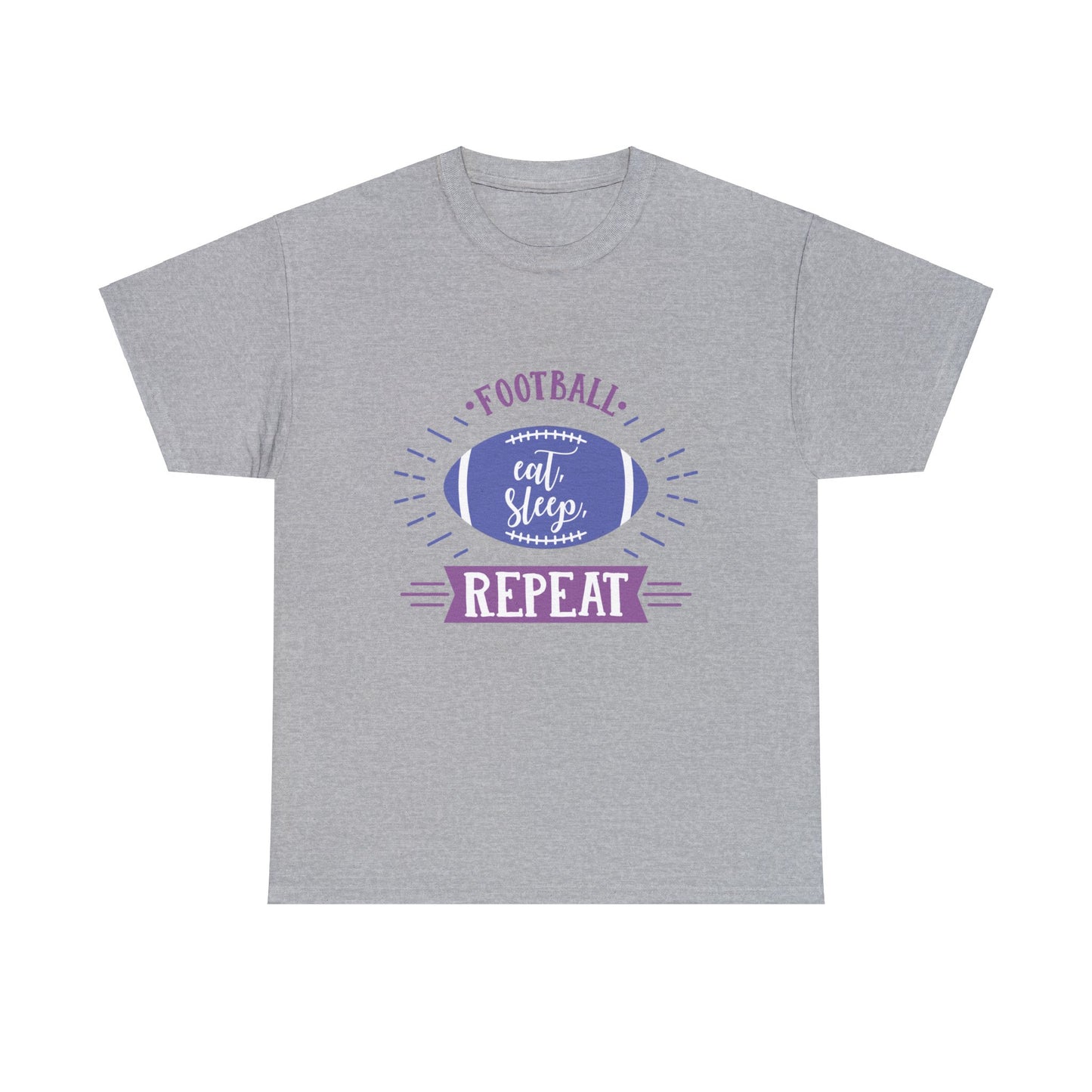 Unisex Heavy Cotton T-Shirt - Football Eat Sleep Repeat (Express Delivery Available for USA Customers)