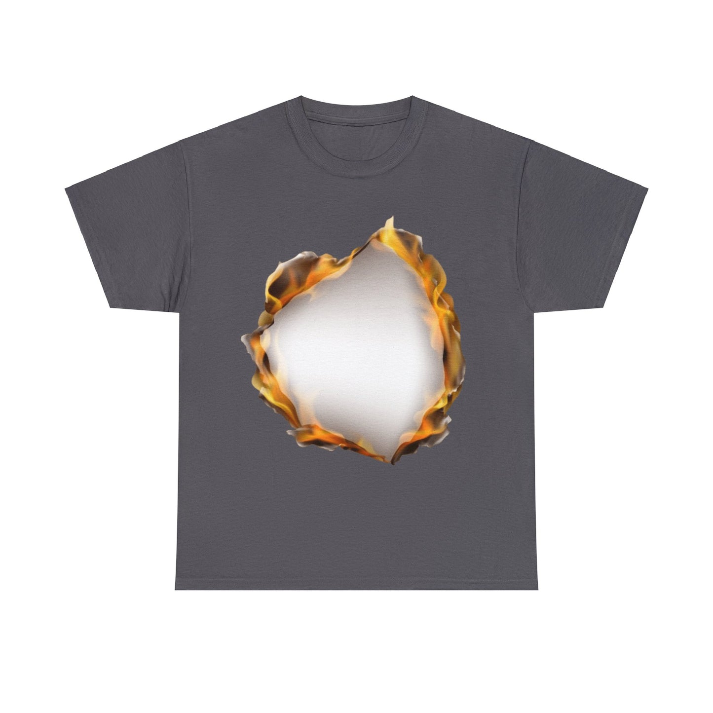 Unisex Heavy Cotton T-Shirt - Burnt Flame Hole (Express Delivery Available for USA Customers)