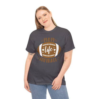 Womens Heavy Cotton T-Shirt - Mom Life Football (Express Delivery Available for USA Customers)