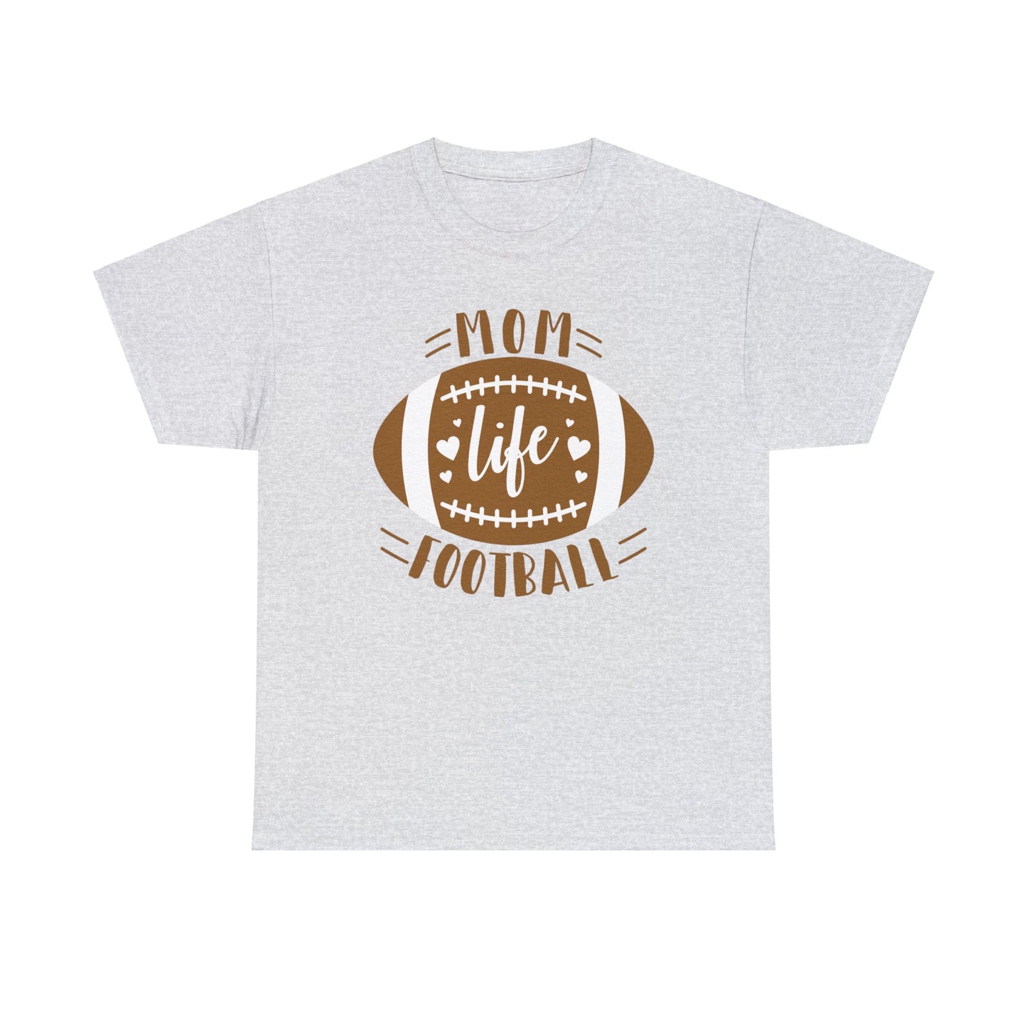 Womens Heavy Cotton T-Shirt - Mom Life Football (Express Delivery Available for USA Customers)