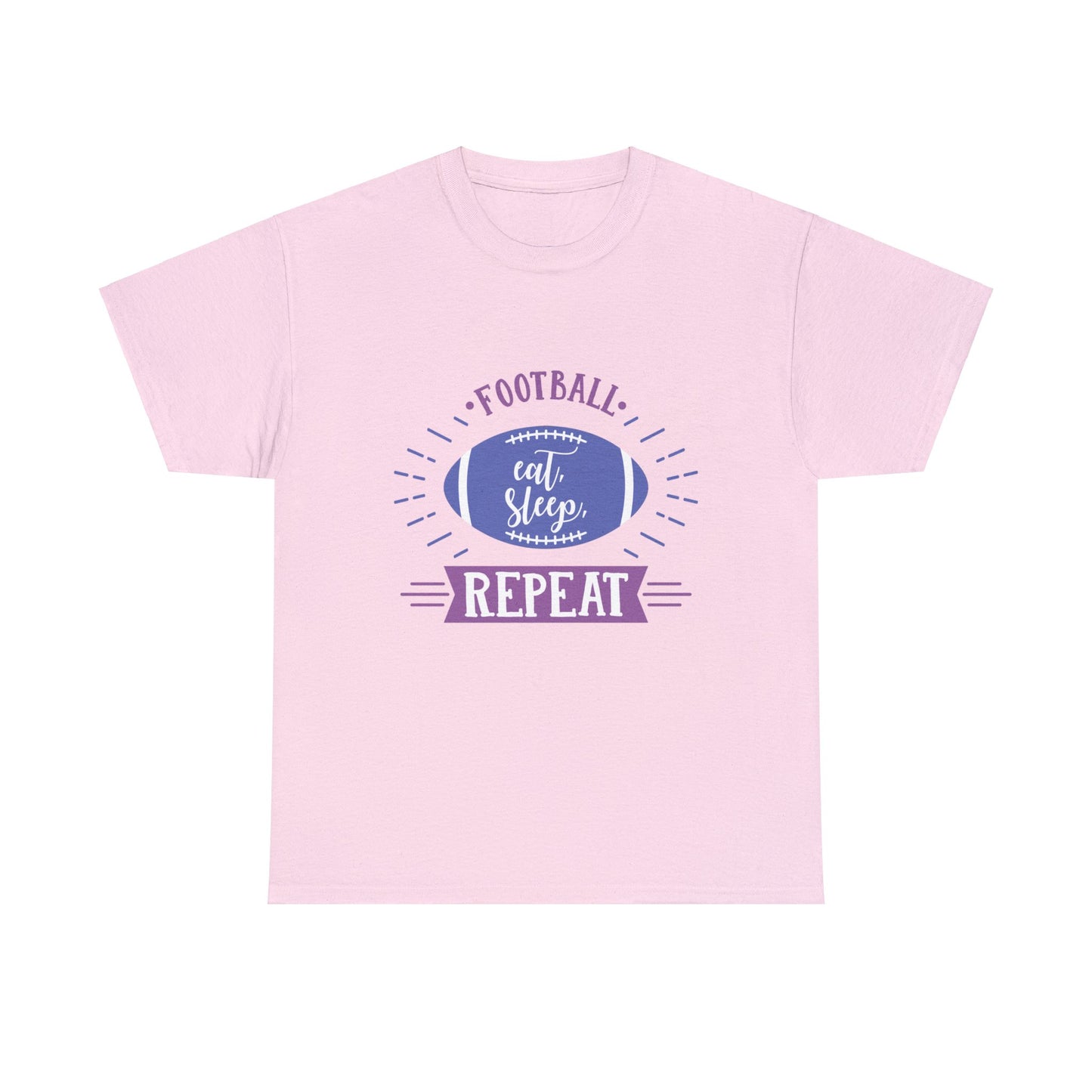 Unisex Heavy Cotton T-Shirt - Football Eat Sleep Repeat (Express Delivery Available for USA Customers)