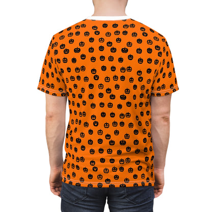 Unisex Cut & Sew Tee - Orange Halloween Pumkin Blackheads (AOP)