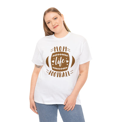 Womens Heavy Cotton T-Shirt - Mom Life Football (Express Delivery Available for USA Customers)