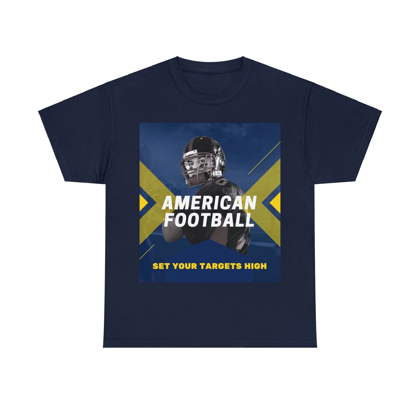 Unisex Heavy Cotton T-Shirt - American Football Set Your Targets High (Express Delivery Available for USA Customers)