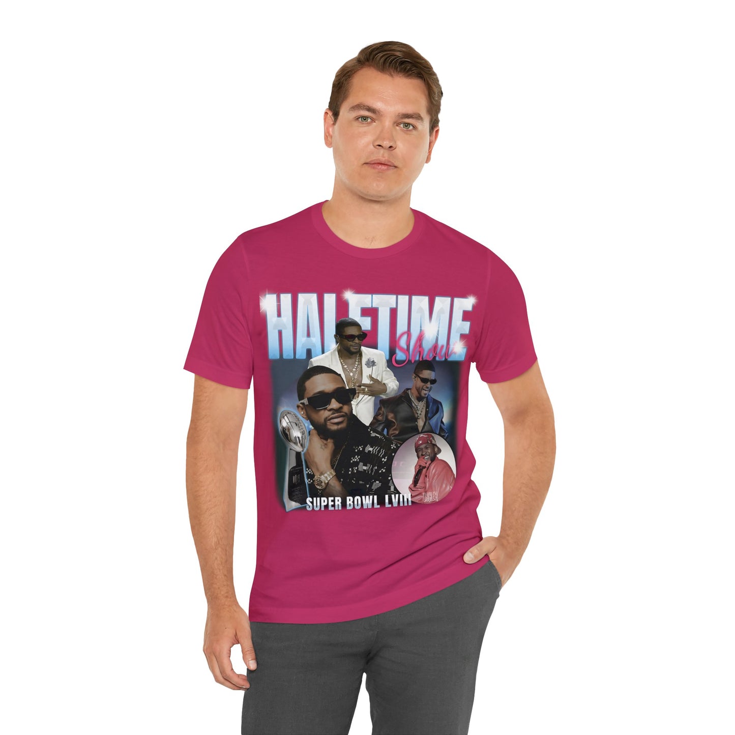 Usher Half Time Show LVIII Graphics Unisex T-Shirt (Express Delivery Available for USA Customers)