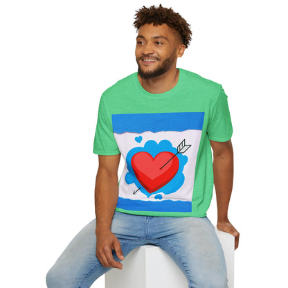 Unisex Softstyle T-Shirt - Bluewave Arrowstruck on Heart